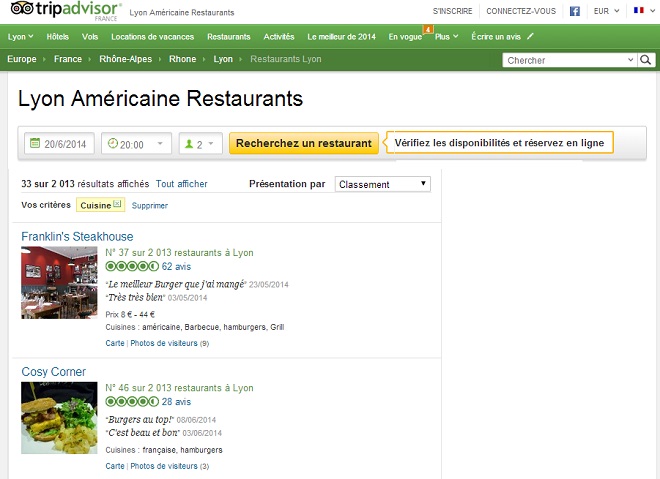 Sites opinion restaurants TripAdvisor