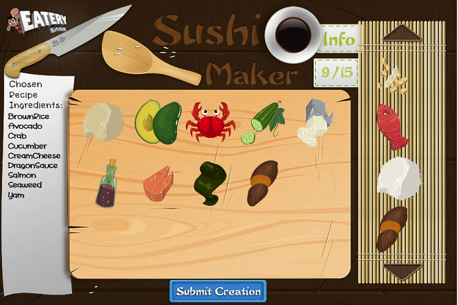 The Eatery to create your own sushi