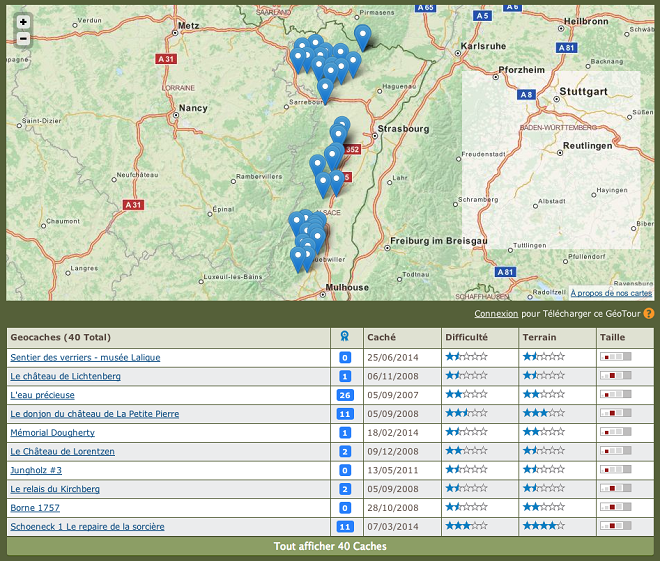 geocaching alsace pour les restaurants