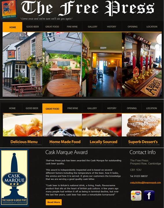Restaurant's website