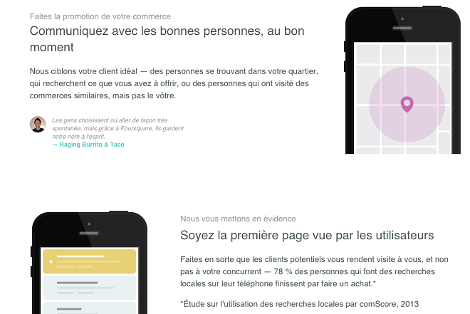 Publicité sur Foursquare