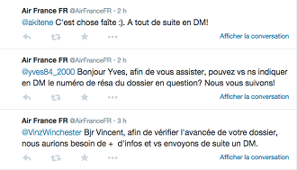 Air France sur Twitter