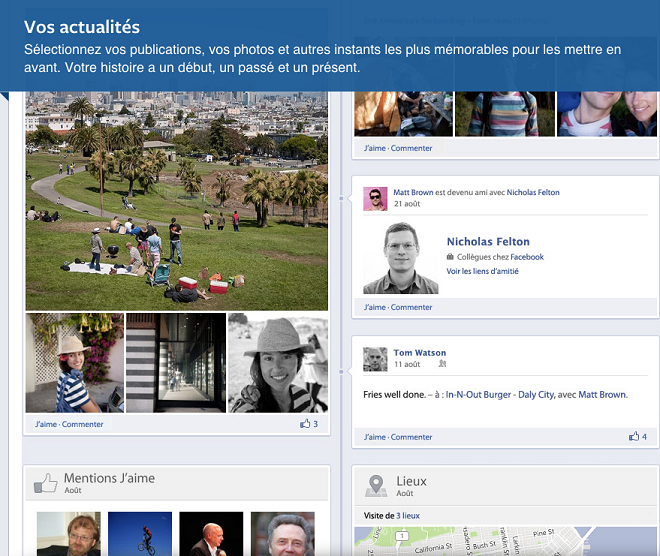 Facebook timeline biographie