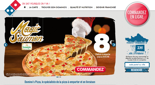 Commande en ligne Dominos Pizza