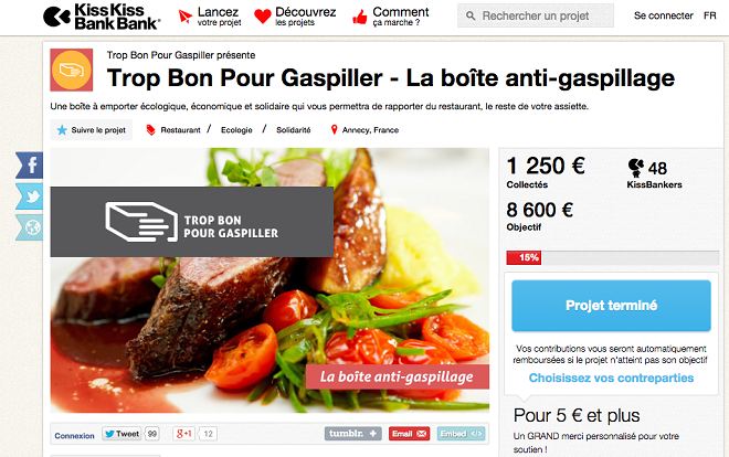 Boite anti-gaspillage restaurants