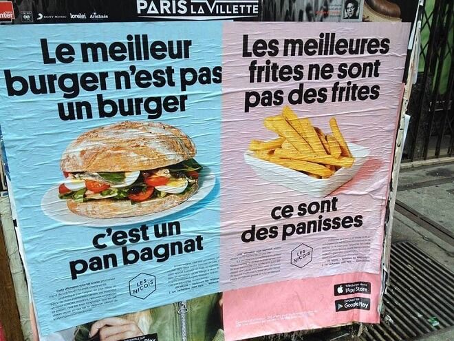 Campagne d'affichage restaurant Les Niçois