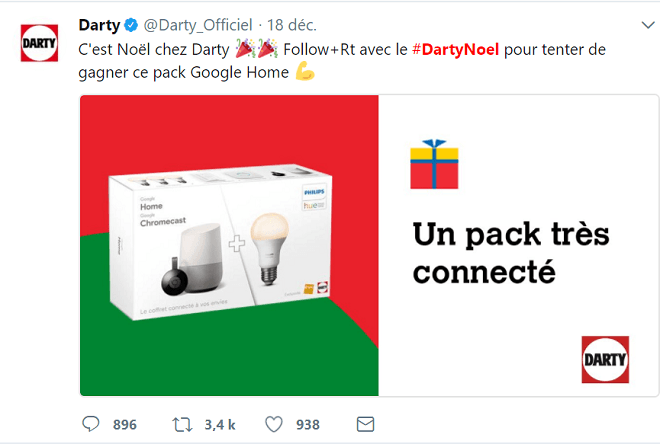 Jeu concours sur les réseaux sociaux