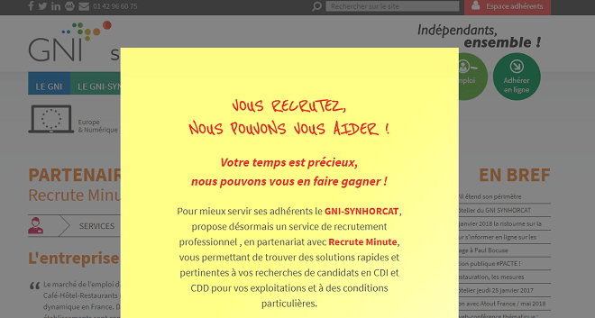synhorcat partenaire recrute minute