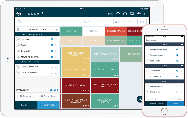 tiller solution de caisse pour restaurant
