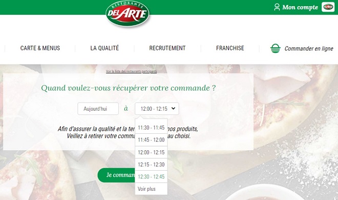 Choice of delivery times