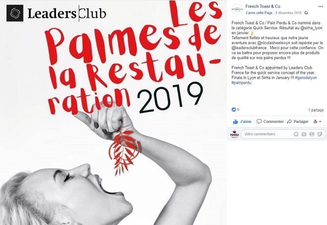 Les palmes de la restauration 2019